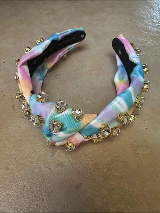 Lele Sadoughi Accessories - LELE SADOUGHI NWT Pastel Tie-Dye Padded Headband with Gold Crystal Accents